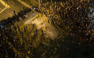 Protest outside Maracana Stadium for the Confederations Cup Final Brazil vs Spain. July 2013