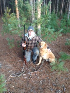 Me with my grandfather's shotgun given to me, and my dog Murphy