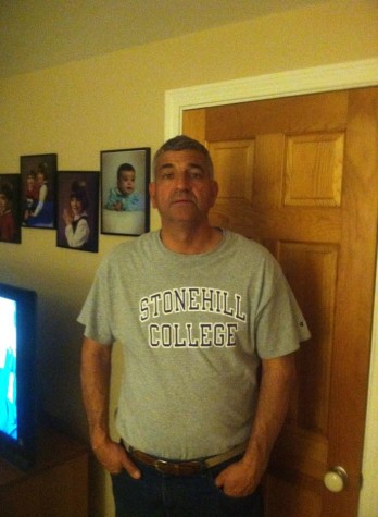 Officer Antonio Santos, at his home in Peabody, MA. 