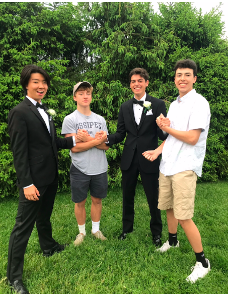 Damian Guldiman with friends at the IHS Senior Prom