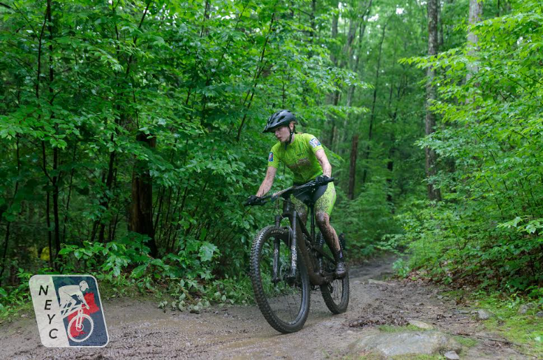 Vivien Vincze during one of her mountain bike races 