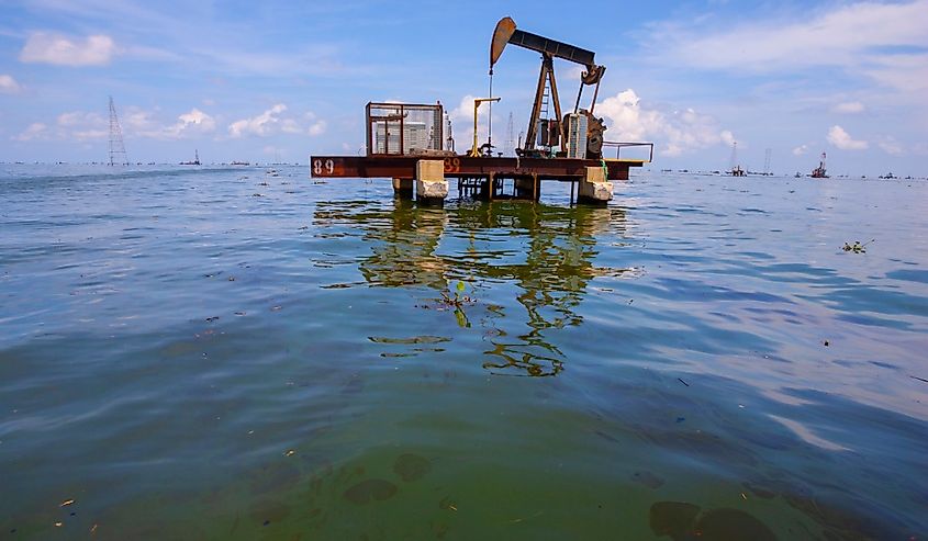 Oil extraction pump in Lake Maracaibo.